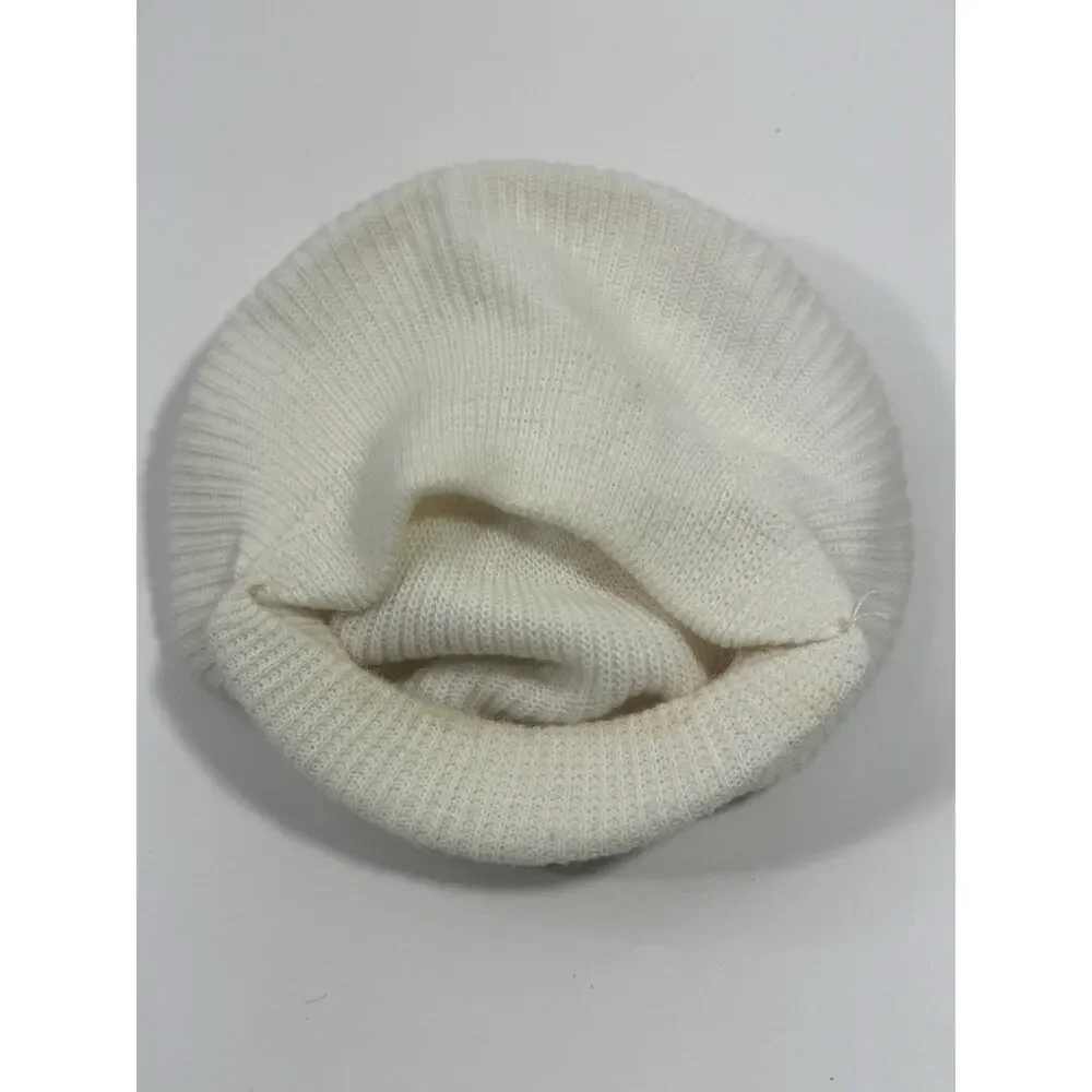Vintage Baby Hats Caps English Tams Knit White Newborn-12 Mos